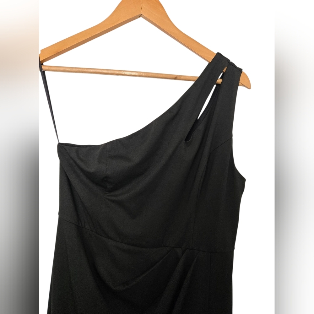 Zalalus Black Asymmetrical One-Shoulder Cocktail Dress Size Large - Picture 3 of 10